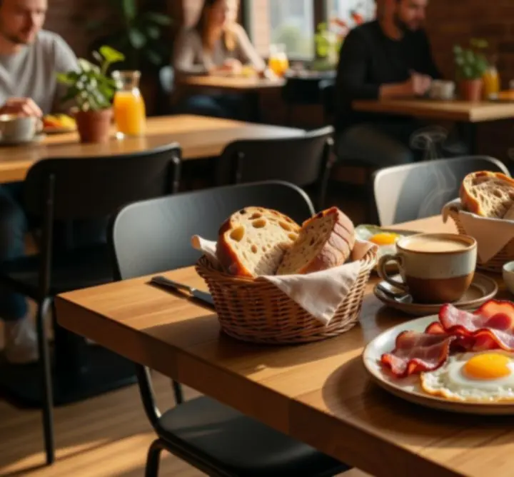 A welcoming breakfast table at RURAL COFFEE HUT LTD with coffee and freshly prepared dishes.
